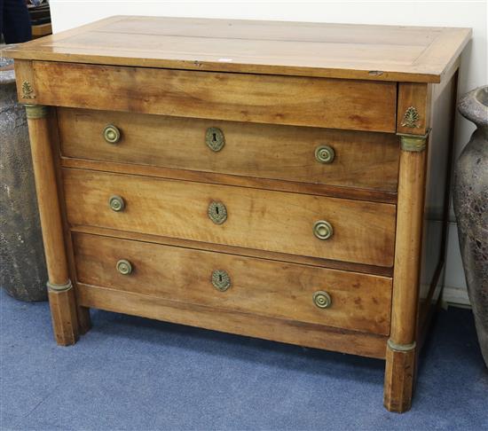 A walnut chest of drawers